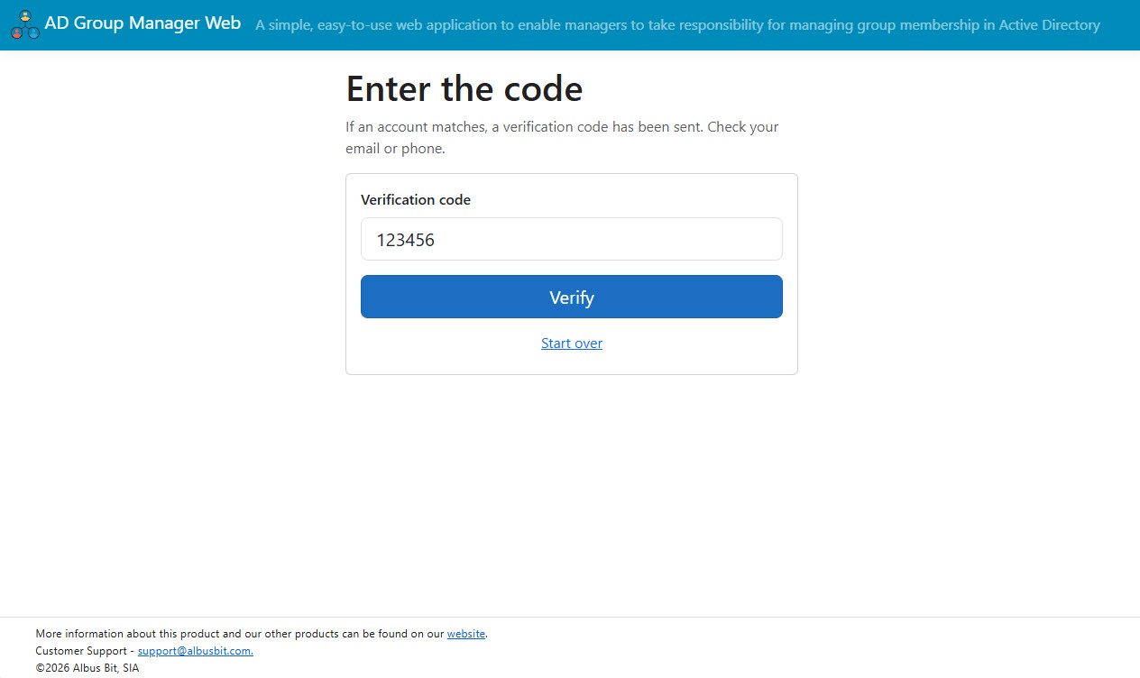 Verification code entry step