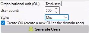 AD Test Data Generator generateusers