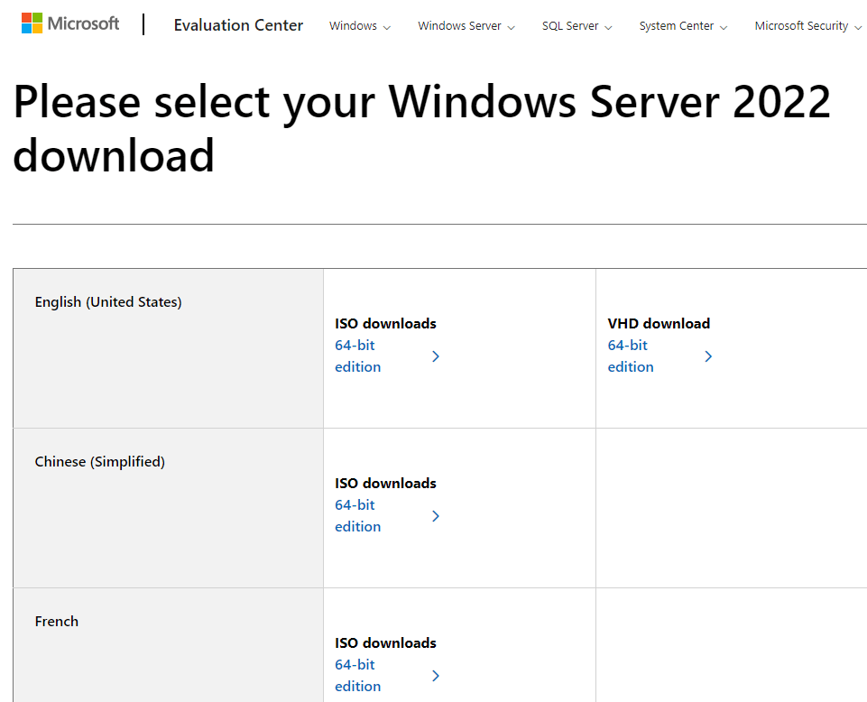 Download Windows Server 2022 trial iso