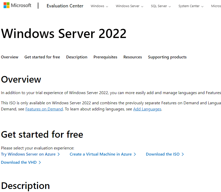 Windows Server 2022 download iso file