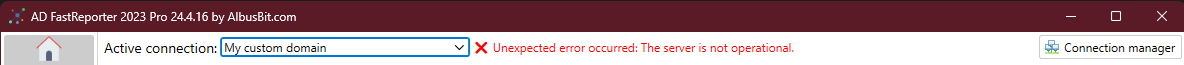 AD FastReporter connection error