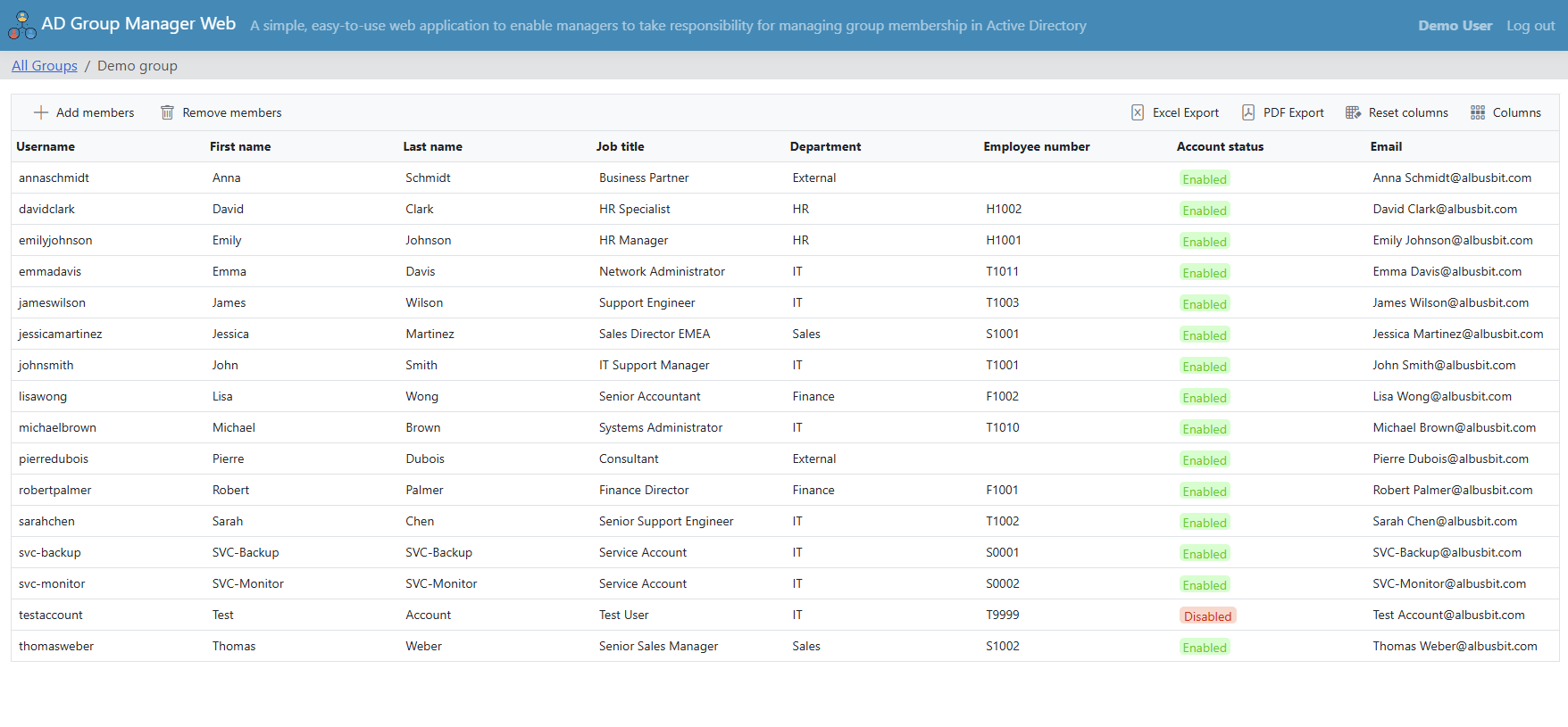 Member Management Interface