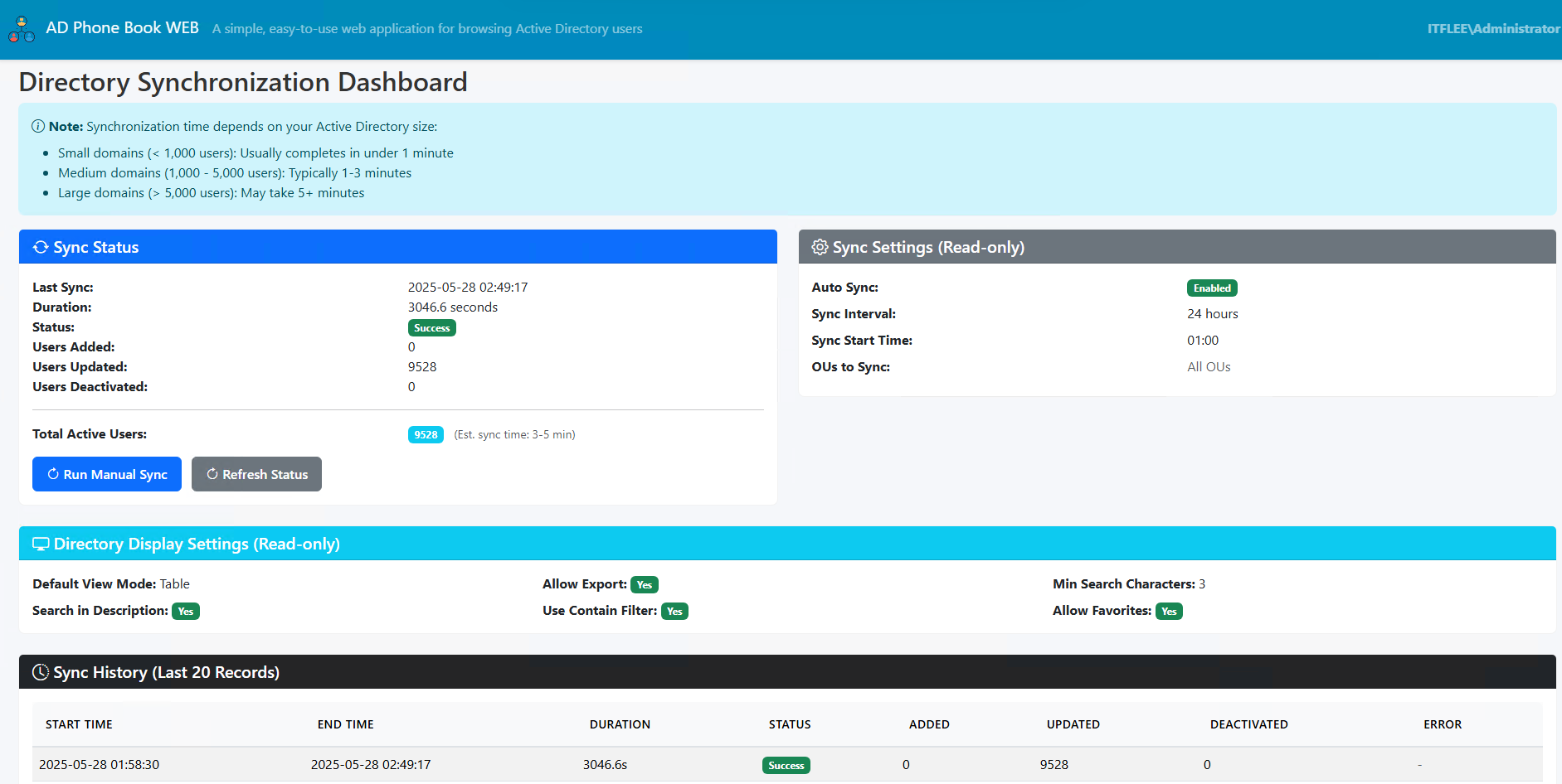 Admin Panel Interface