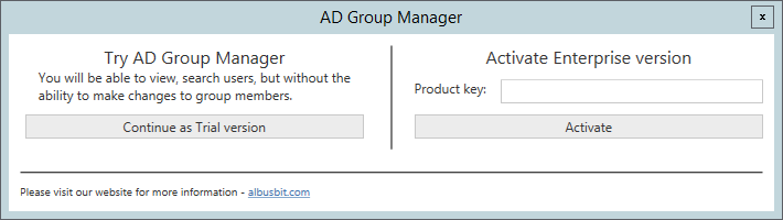 AD Group Manager Activation