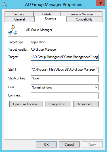AD Group Manager error logging mode